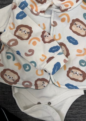 Kahverengi Aslan Baskılı Bebek Çıtçıtlı Body - Görsel 5