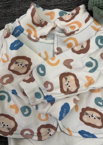 Kahverengi Aslan Baskılı Bebek Çıtçıtlı Body - Görsel 3