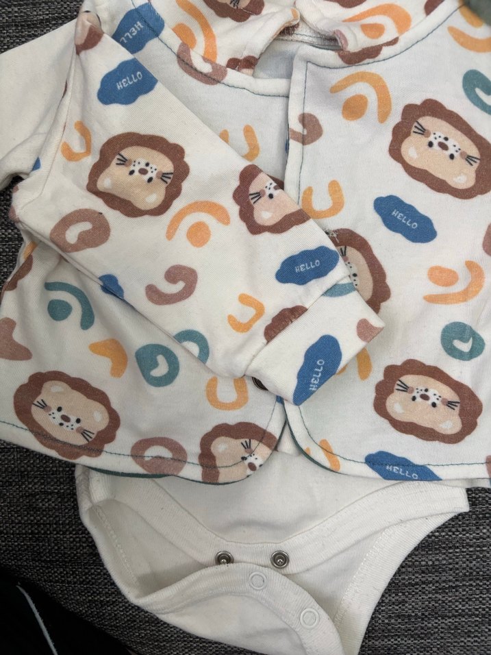 Kahverengi Aslan Baskılı Bebek Çıtçıtlı Body - Görsel 5