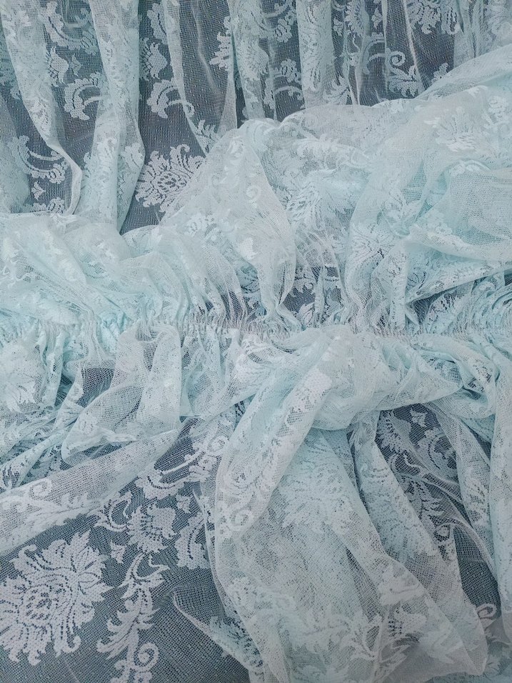 Nakışlı Mavi Bohem Tül Perde - Görsel 2