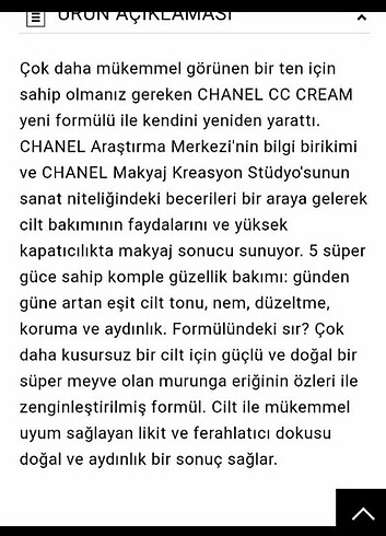  Beden Renk Chanel CC Krem