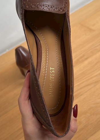 Klasik Kahverengi Deri Platform Topuklu Kadın Ayakkabı - Görsel 8