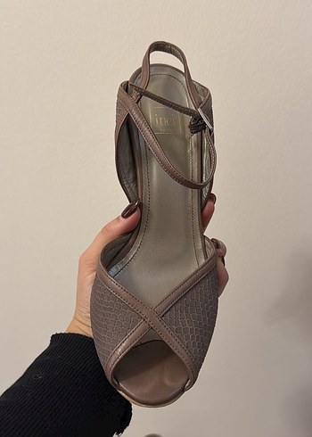 Kahverengi topuklu deri - Görsel 4