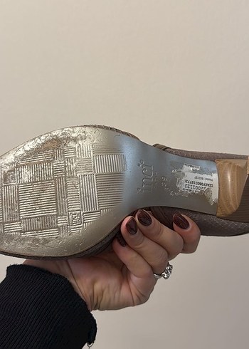 Kahverengi topuklu deri - Görsel 5
