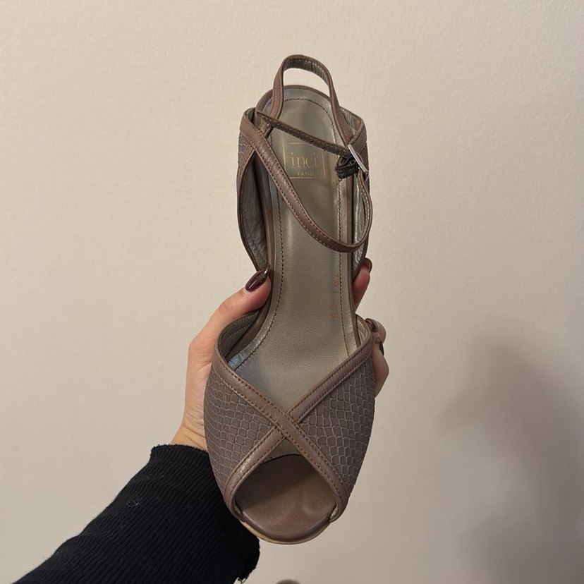 Kahverengi topuklu deri - Görsel 4