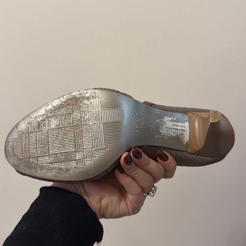 Kahverengi topuklu deri - Görsel 5