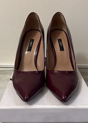 Bordo Rugan Stiletto Kadın Ayakkabı - Görsel 2