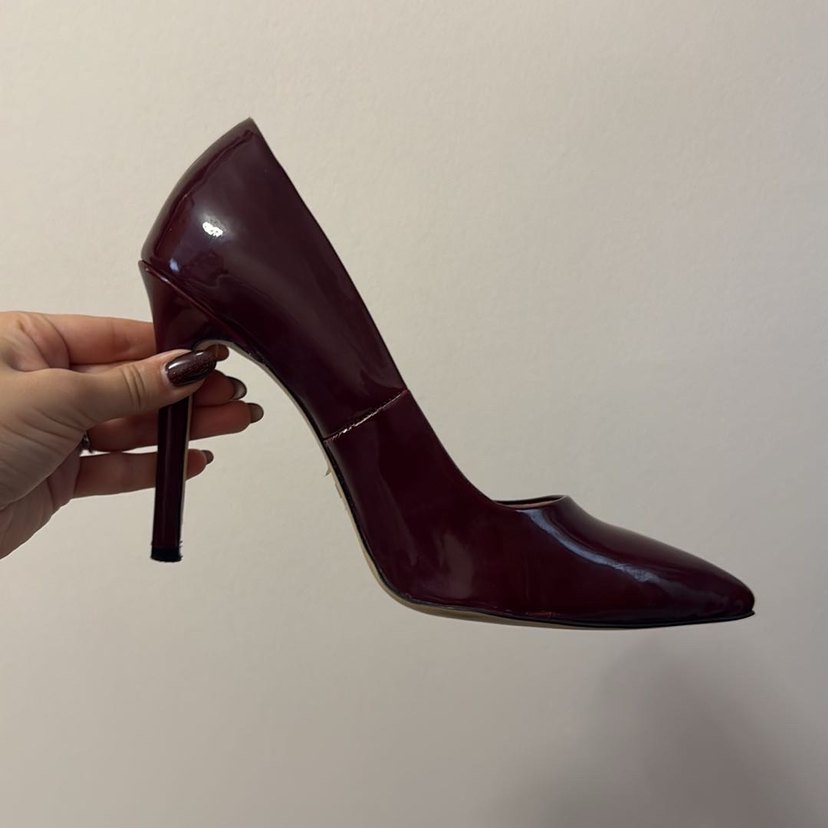 Bordo Rugan Stiletto Kadın Ayakkabı - Görsel 3