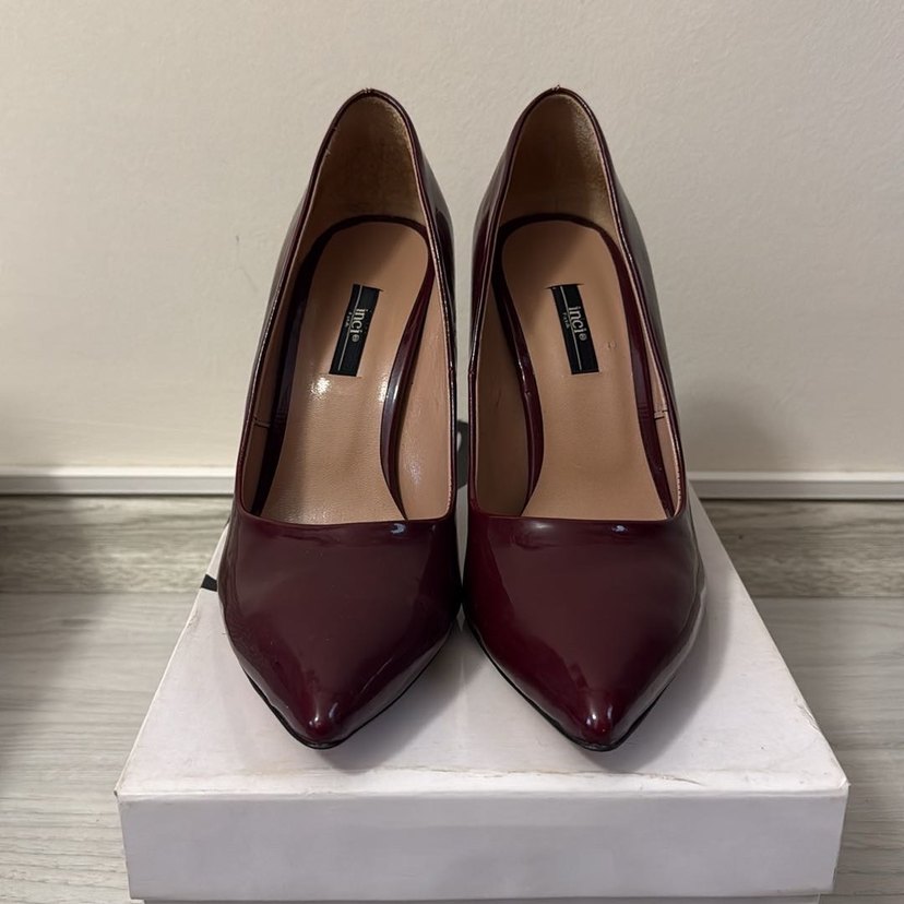 Bordo Rugan Stiletto Kadın Ayakkabı - Görsel 2