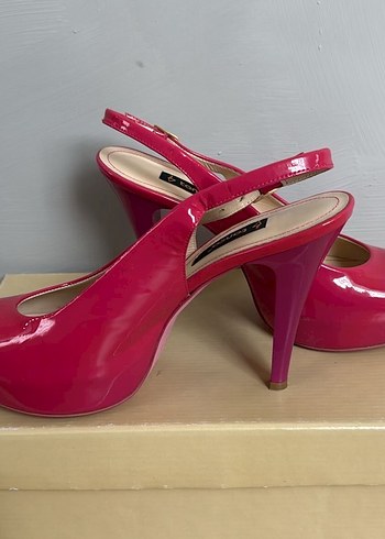 Fuşya Rugan Stiletto Topuklu Kadın Ayakkabı - Görsel 2