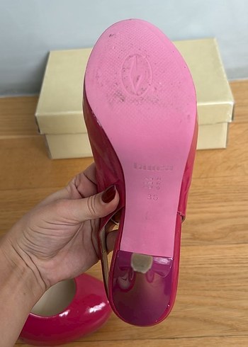 Fuşya Rugan Stiletto Topuklu Kadın Ayakkabı - Görsel 7