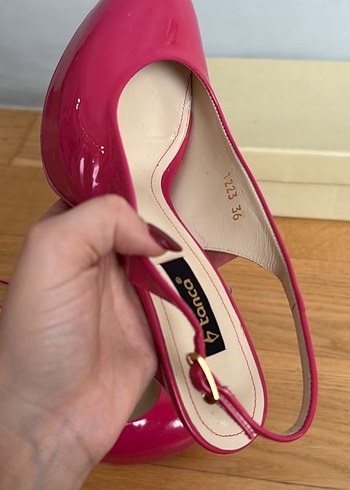 Fuşya Rugan Stiletto Topuklu Kadın Ayakkabı - Görsel 6