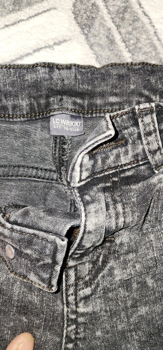 Gri Bağlamalı Regular Fit Erkek Denim Pantolon - Görsel 3