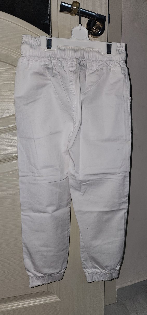 Beyaz Rahat Kesim Erkek Çocuk Pantolon - Görsel 2