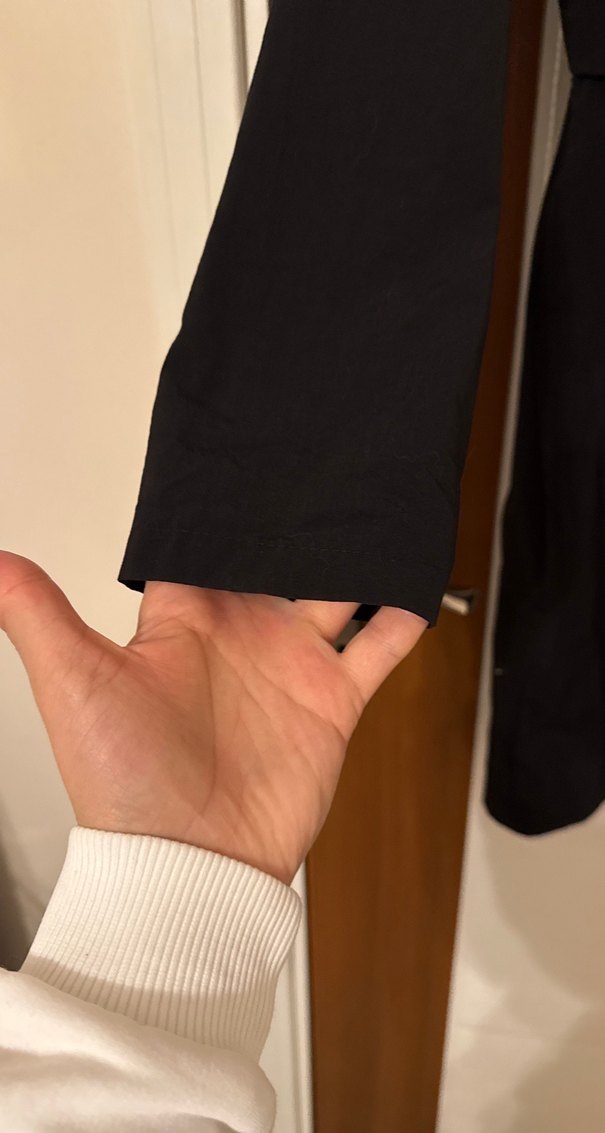 Siyah paraşüt kumaş  kadın yağmurluk - Görsel 4