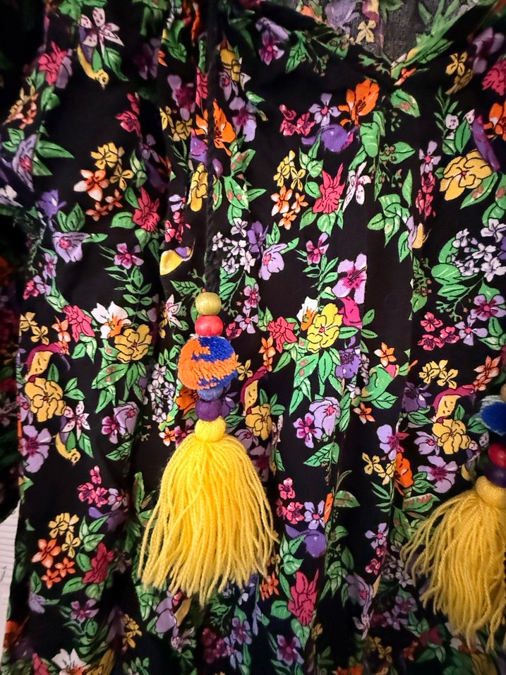 Çiçek Desenli Renkli Bohem Mini elbise - Görsel 2