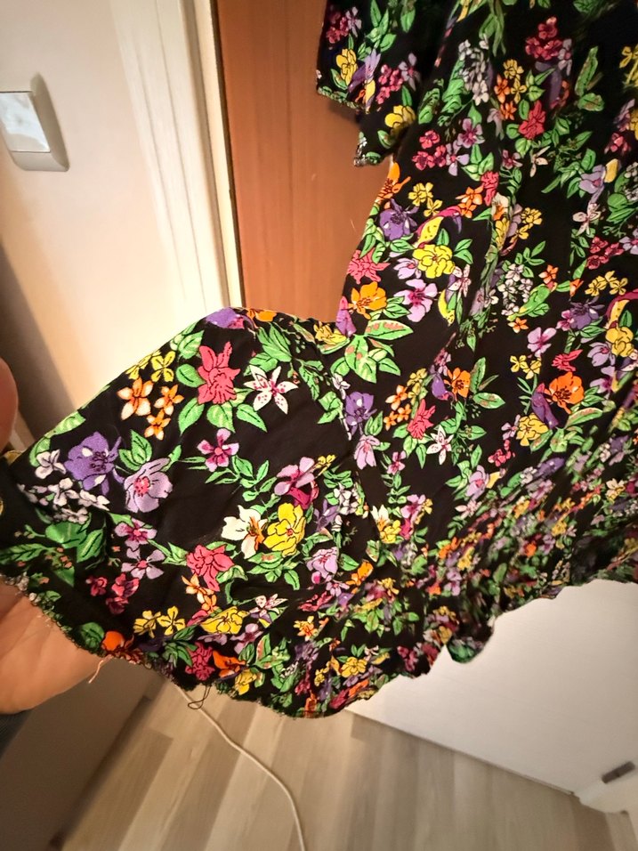 Çiçek Desenli Renkli Bohem Mini elbise - Görsel 5