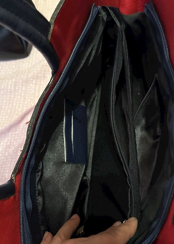 Kırmızı Deri Kadın Çanta - Görsel 6