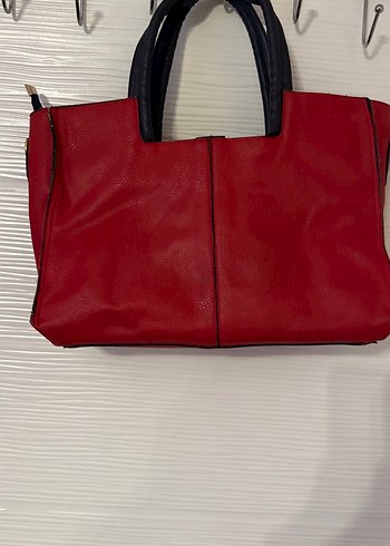 Kırmızı Deri Kadın Çanta - Görsel 3