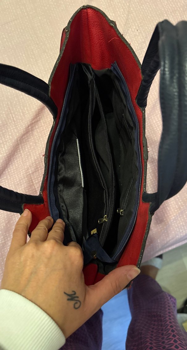 Kırmızı Deri Kadın Çanta - Görsel 4