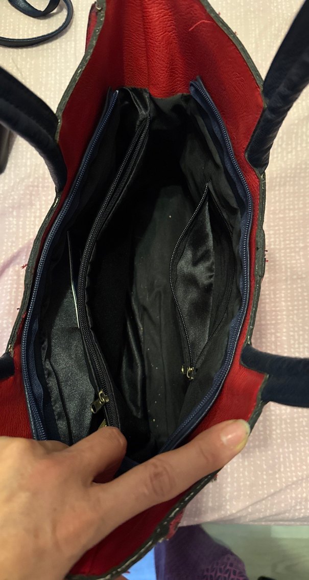 Kırmızı Deri Kadın Çanta - Görsel 5