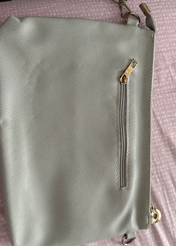 Gri Süet Kadın El Çantası Fermuarlı - Görsel 2