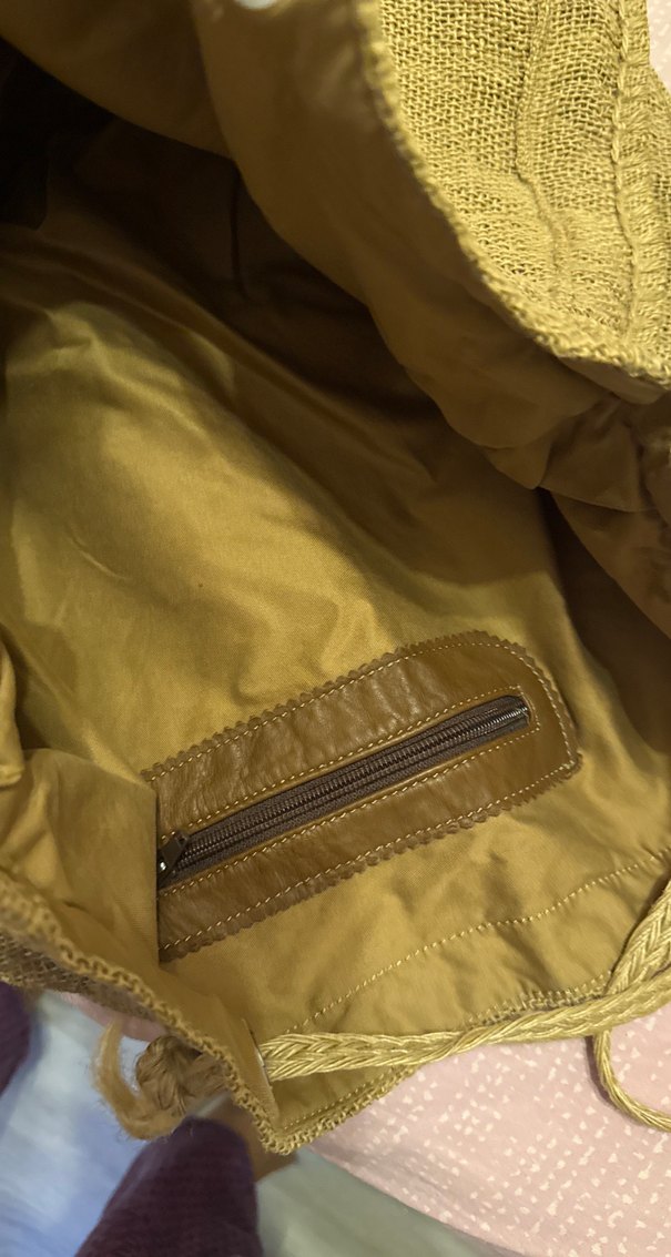 Bej Keten Bohem Günlük Kadın Çantası - Görsel 5