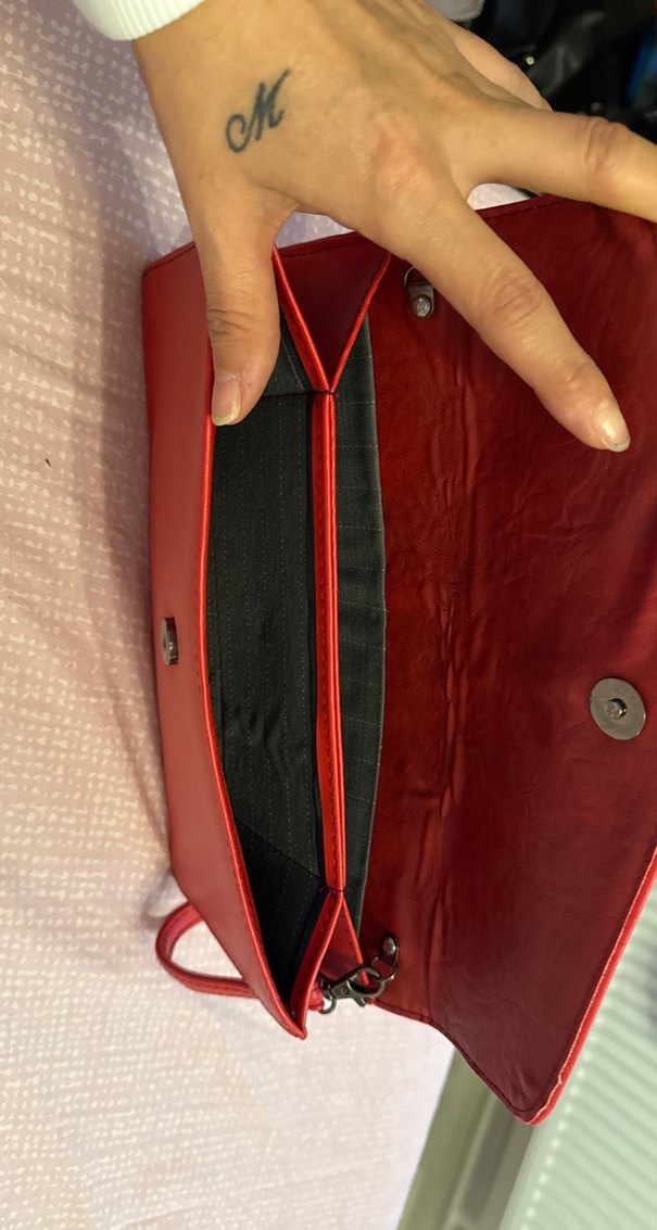 Kırmızı Deri Kadın Portföy Cüzdan - Görsel 2