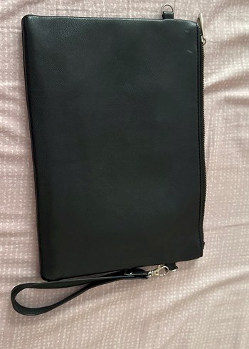 Siyah Deri Tokalı Kadın Çanta - Görsel 4