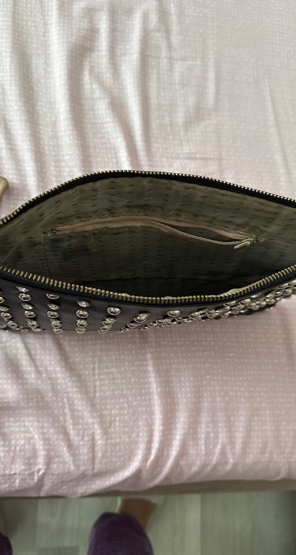 Siyah  Deri Tokalı Kadın Çanta - Görsel 3