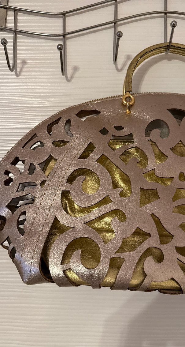 Vintage Yılan Desenli Zincir Detaylı Deri Çanta - Görsel 2