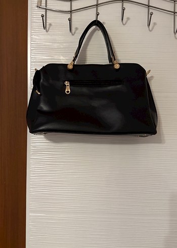 Siyah Deri Tokalı Kadın Çanta - Görsel 2