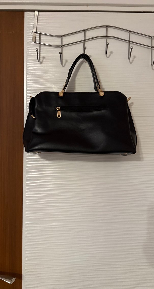 Siyah Deri Tokalı Kadın Çanta - Görsel 2