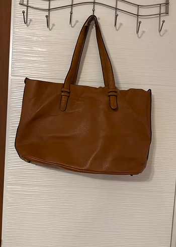 Kahverengi Nakışlı Kadın Deri Çanta - Görsel 5