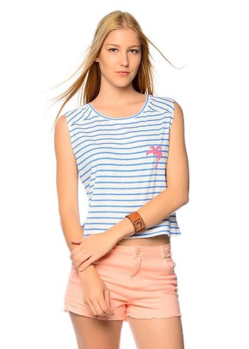 Çizgili Kolsuz Tshirt - Görsel 5