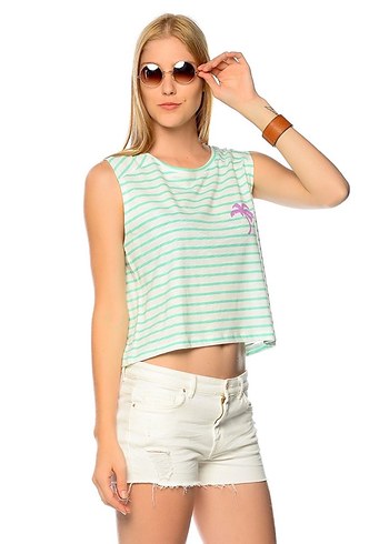 Çizgili Kolsuz Tshirt - Görsel 4