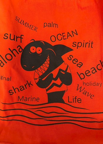 Turuncu Kanvas Kumaş Bez Çanta - Görsel 4