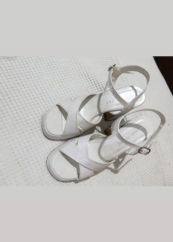 Beyaz Platform Topuklu Kadın Abiye Ayakkabı - Görsel 3