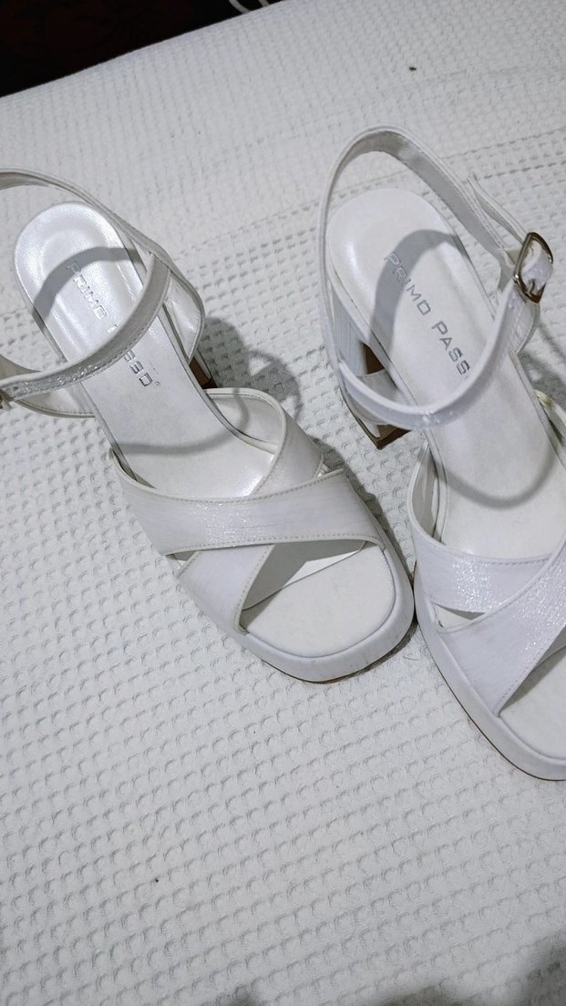 Beyaz Platform Topuklu Kadın Abiye Ayakkabı - Görsel 4