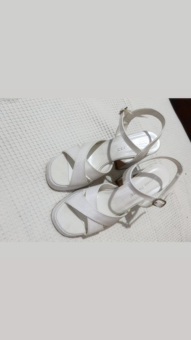 Beyaz Platform Topuklu Kadın Abiye Ayakkabı - Görsel 3