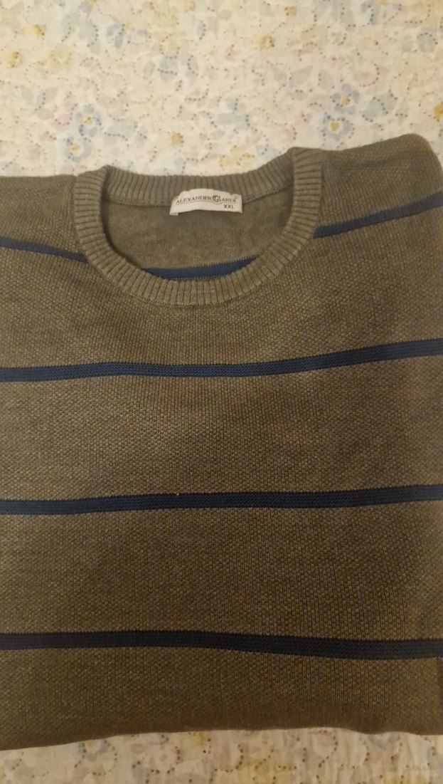 AlexanderGardi XXL Erkek Haki Triko Kazak - Görsel 3