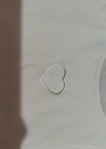 Beyaz Kız Çocuk Tişörtü Kalp Detaylı - Görsel 4