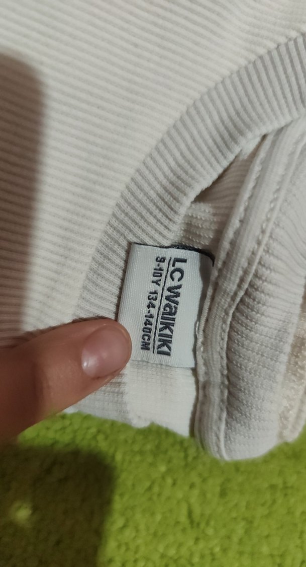 Beyaz Kız Çocuk Tişörtü Kalp Detaylı - Görsel 3