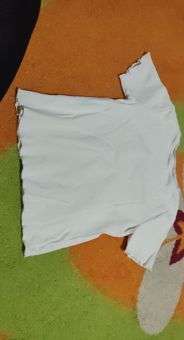 Beyaz Kız Çocuk Tişörtü Kalp Detaylı - Görsel 2