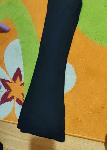 Siyah 8 -9 yaş İspanyol paça tayt - Görsel 3