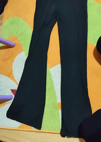 Siyah 8 -9 yaş İspanyol paça tayt - Görsel 4