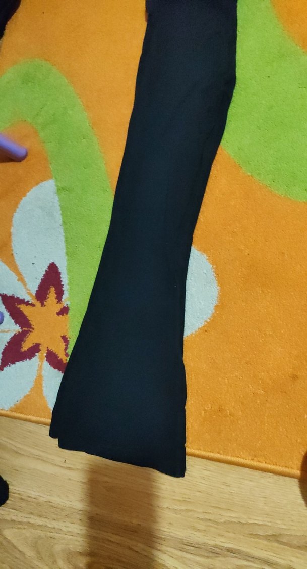 Siyah 8 -9 yaş İspanyol paça tayt - Görsel 3