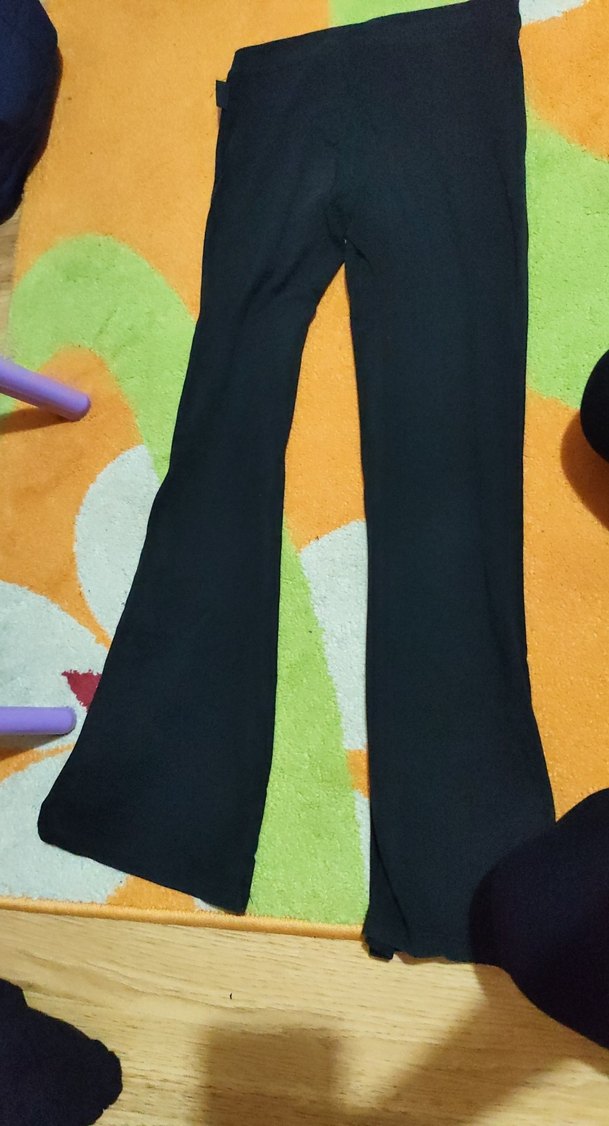 Siyah 8 -9 yaş İspanyol paça tayt - Görsel 4