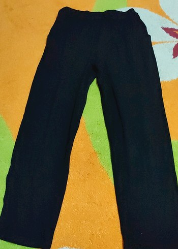 Siyah Rahat Kesim Kız çocuk pantolon - Görsel 4