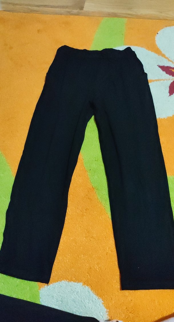 Siyah Rahat Kesim Kız çocuk pantolon - Görsel 4